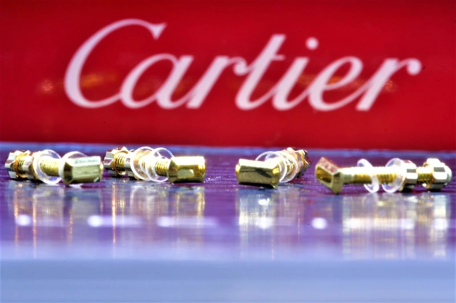 Cartier big C decor rimless screws kit Sunglasses eyeglasses lunettes gold wood