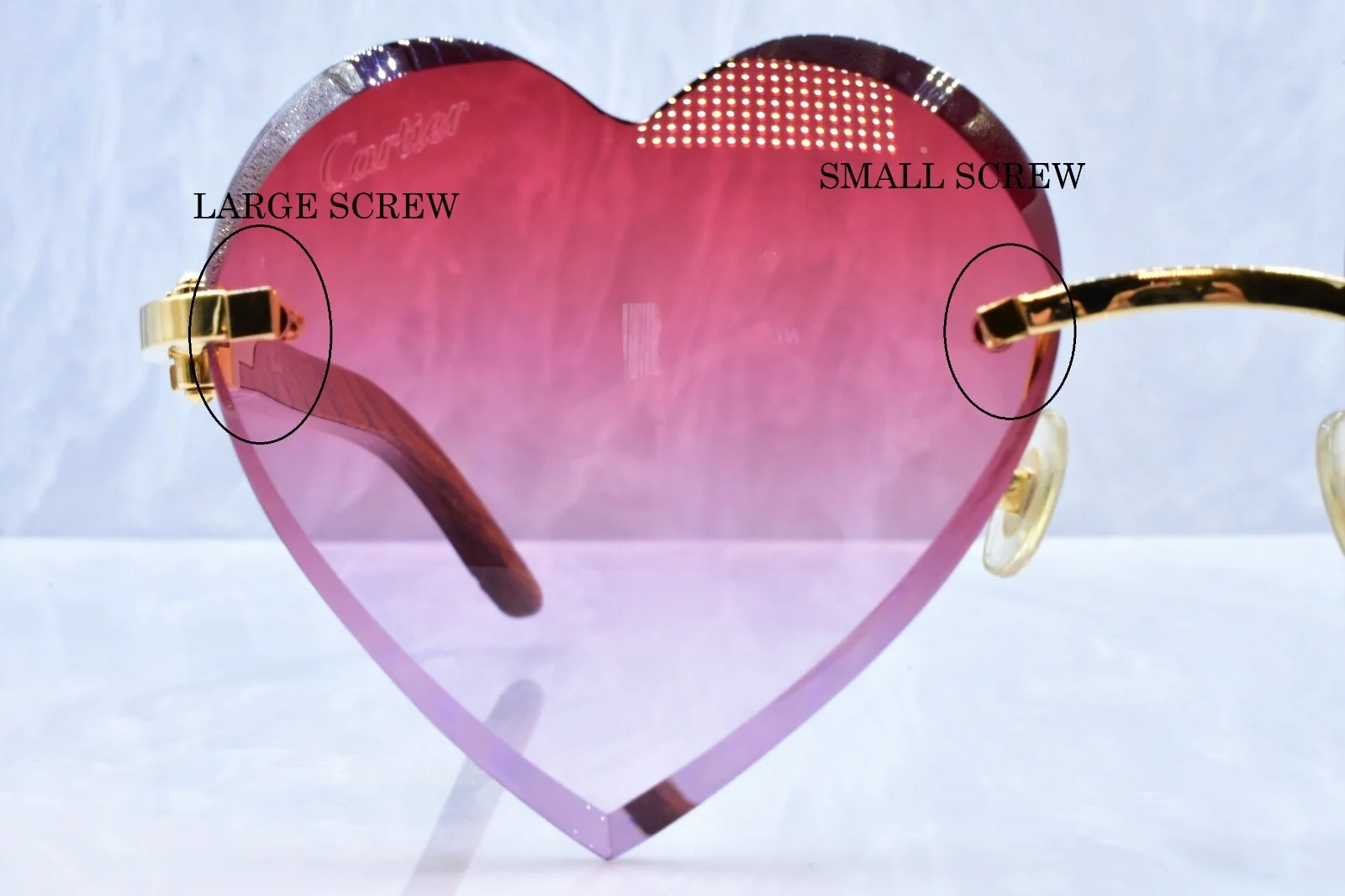 Cartier C decor rimless full kit screw Sunglasses eyeglasses lunettes horn wood 3