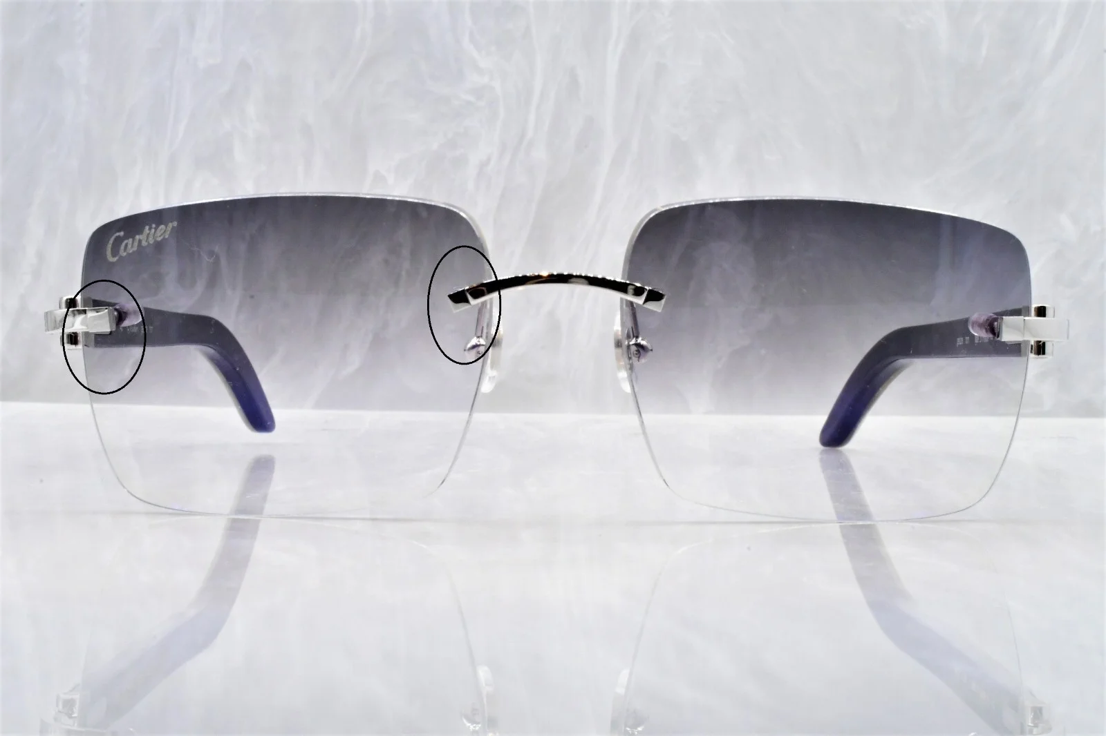 Cartier C decor rimless full kit screw Sunglasses eyeglasses lunettes horn wood 4