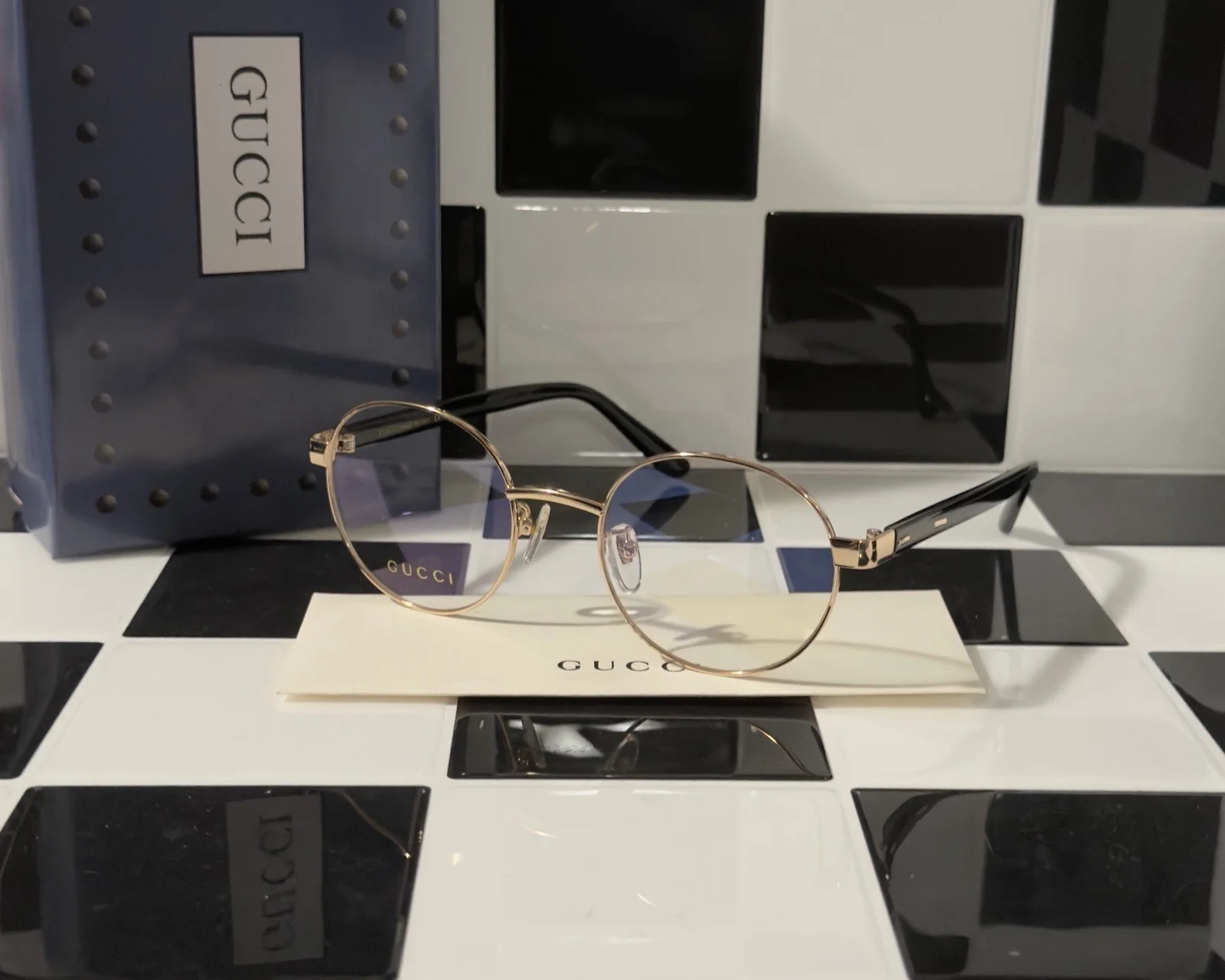 Cartier Gold Rimless Square Eyeglass Frames GL 232398 Metal Designer 4