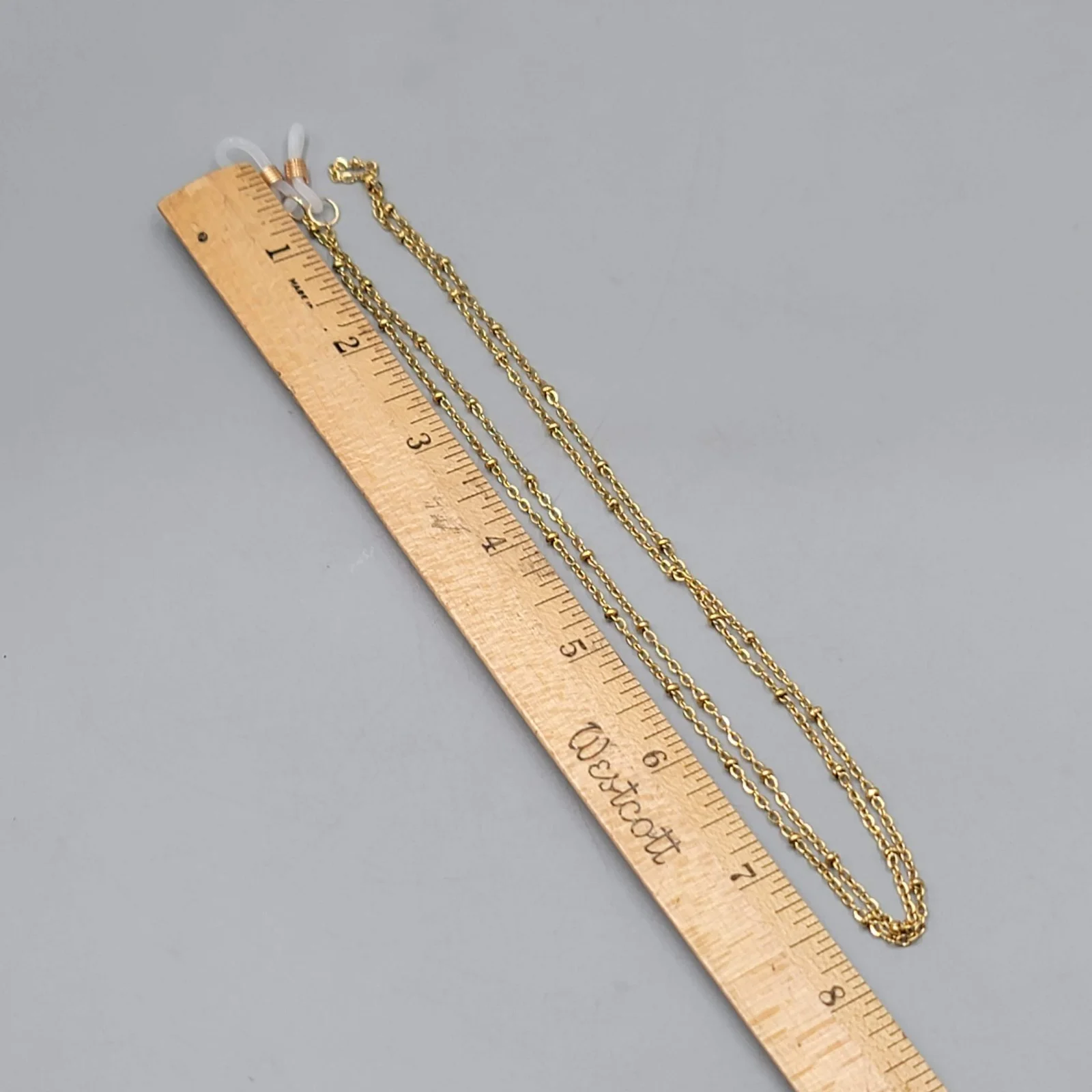 Gold tone Station Eyeglass Chain Holder Long 32 in 2