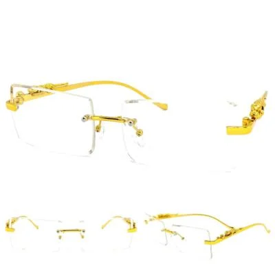 Men Classy Elegant Sophisticated Clear Lens EYE GLASSES Sleek Silver Metal Frame