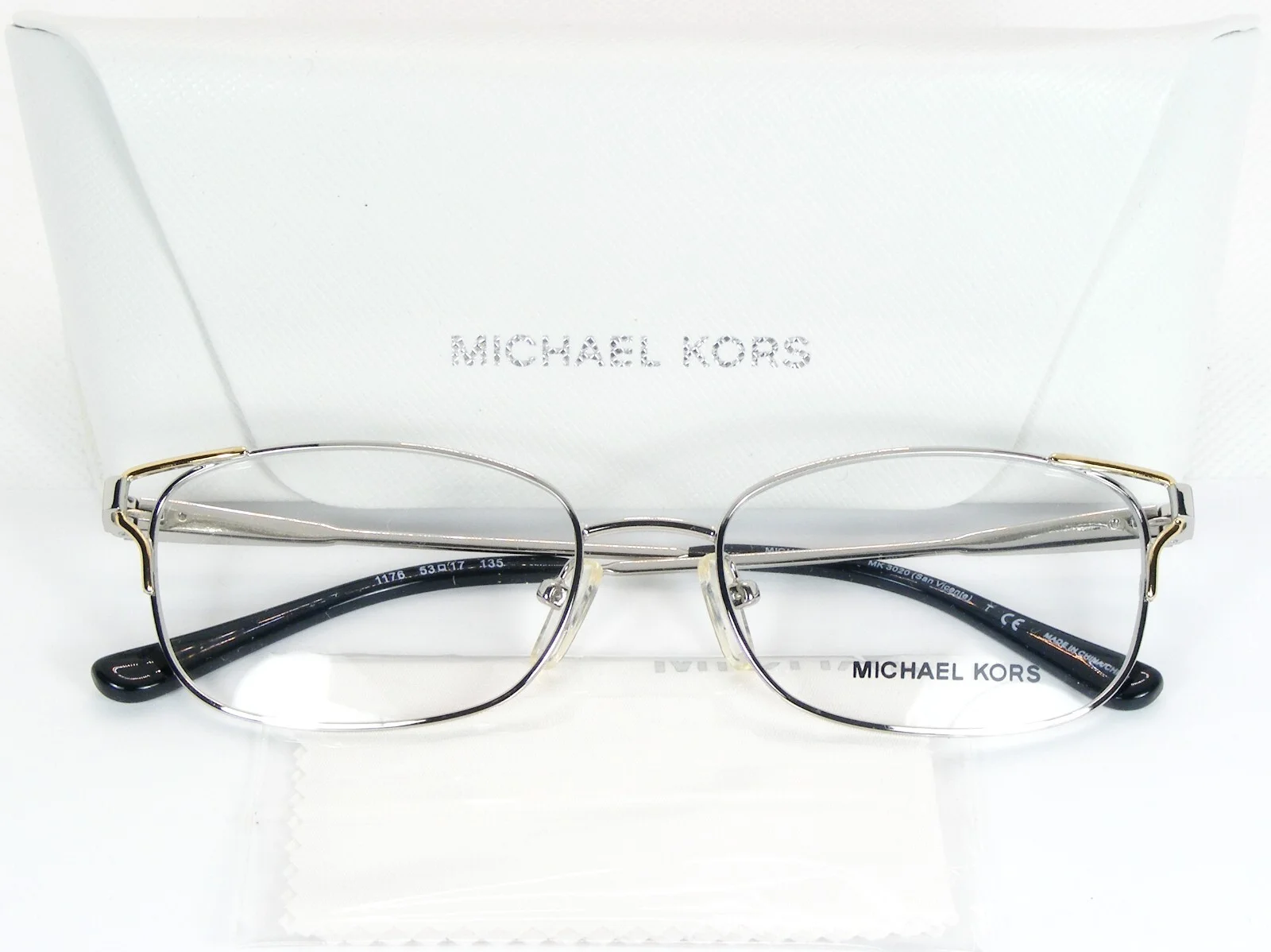 Michael Kors MK 3020 San Vicente 1176 Silver / Gold EYEGLASSES FRAME 53-17-135mm