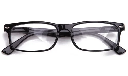 Newbee Fashion - Unisex Translucent Simple Design No Logo Clear Lens Glasses in Black 3